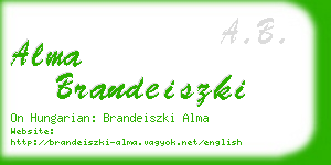 alma brandeiszki business card